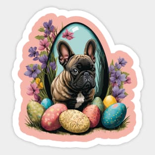 French Bulldog happy easter day Sticker